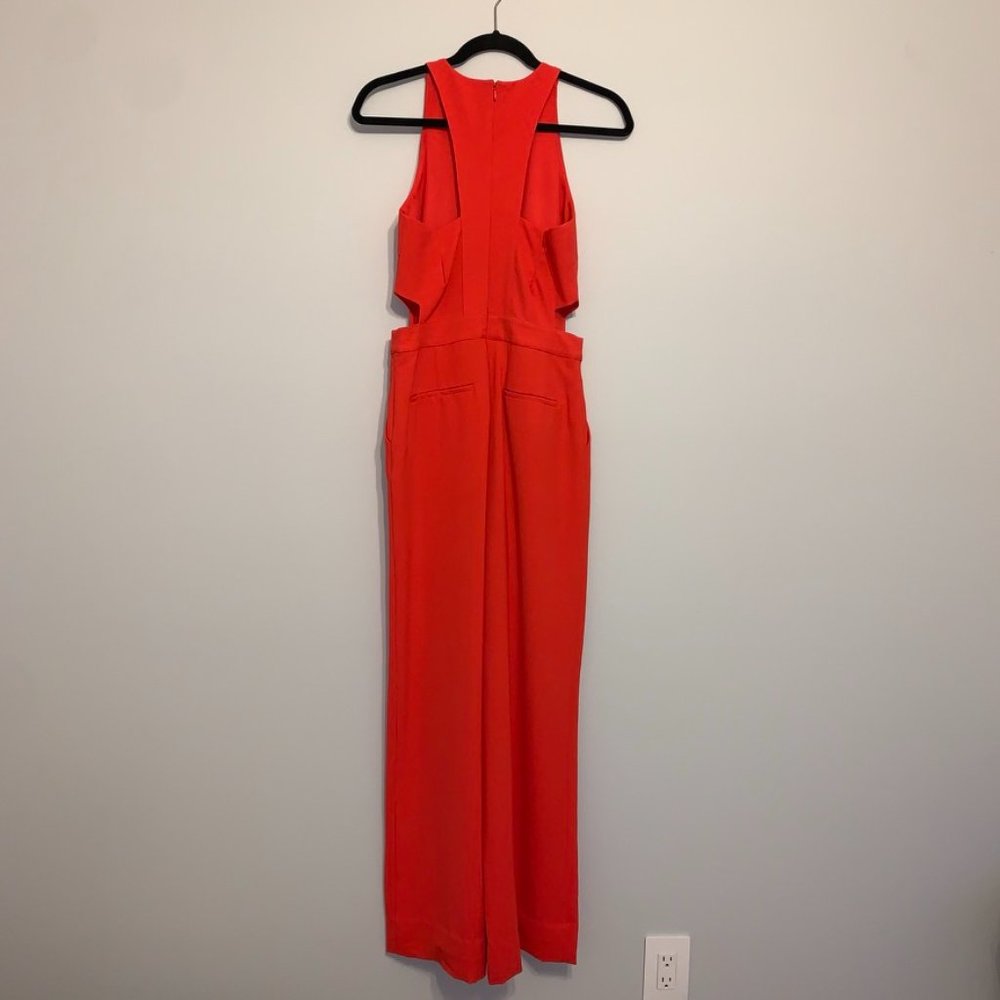 Orange Red Jumpsuit With Rectangular Cut-Outs - image 3